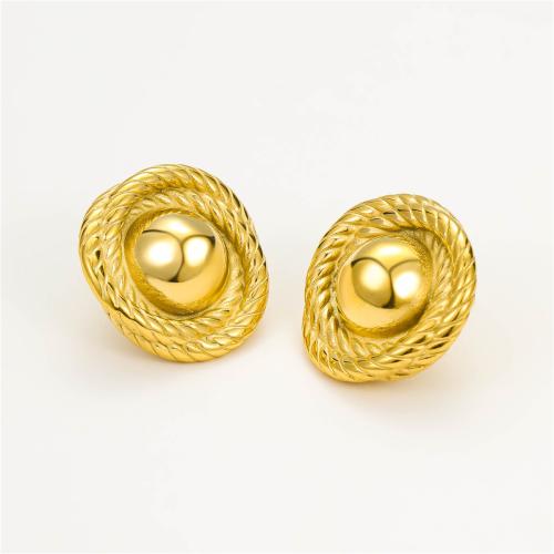 Pendientes de Acero Inoxidable, acero inoxidable 304, 18K chapado en oro, Joyería & para mujer, dorado, 23.70mm, Vendido por Par