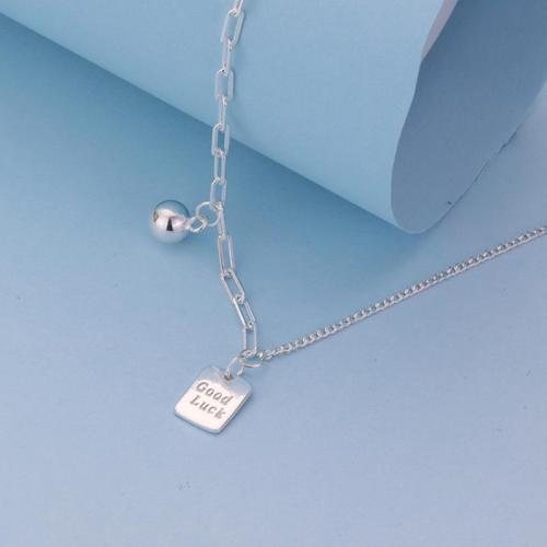 925 Sterling Silver Necklaces, with 5cm extender chain, fashion jewelry & for woman, Length:Approx 40 cm, Sold By PC