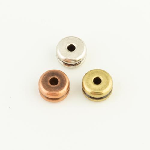 Brass Jewelry Beads, Round, plated, DIY, more colors for choice, nickel, lead & cadmium free, 7x7x4mm, Sold By PC