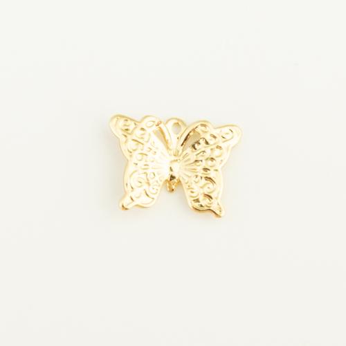 Brass Jewelry Pendants, Butterfly, gold color plated, DIY, nickel, lead & cadmium free, 12x9x1mm, Sold By PC