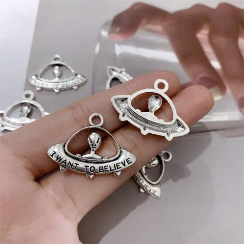 Tibetan Style Pendants, Saucer, antique silver color plated, DIY, 31x23mm, 100PCs/Bag, Sold By Bag