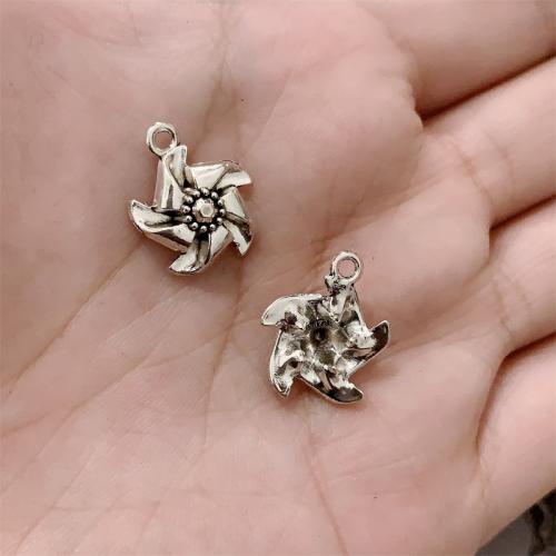 Tibetan Style Pendants, Pinwheel, antique silver color plated, DIY, 15x17mm, 100PCs/Bag, Sold By Bag