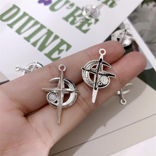 Tibetan Style Cross Pendants, antique silver color plated, DIY, 19x30mm, 100PCs/Bag, Sold By Bag