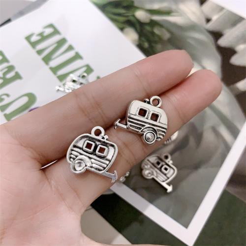 Vehicle Shaped Tibetan Style Pendants, Car, antique silver color plated, DIY, 19x18mm, 100PCs/Bag, Sold By Bag