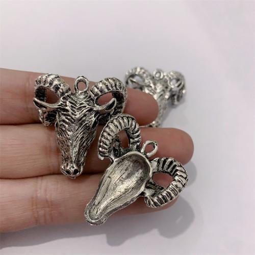 Tibetan Style Animal Pendants, Sheep, antique silver color plated, DIY, 29x31mm, 100PCs/Bag, Sold By Bag