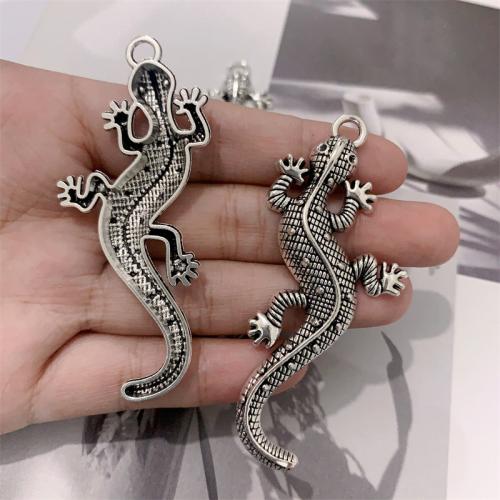 Tibetan Style Animal Pendants, Lizard, antique silver color plated, DIY, 30x71mm, 100PCs/Bag, Sold By Bag