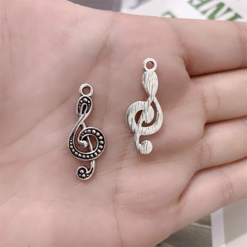 Tibetan Style Pendants, Music Note, antique silver color plated, DIY, 11x28mm, 100PCs/Bag, Sold By Bag