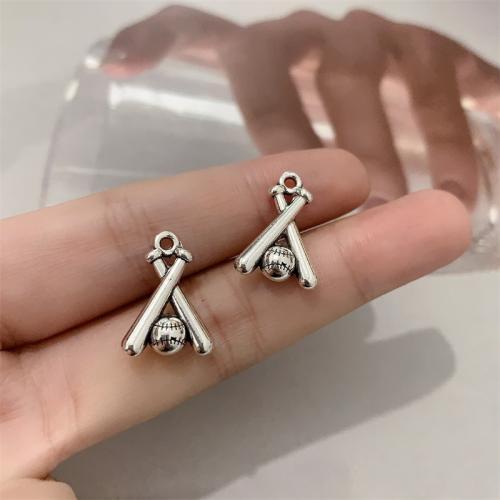 Tibetan Style Pendants, Baseball Bat, antique silver color plated, DIY, 13x19mm, 100PCs/Bag, Sold By Bag