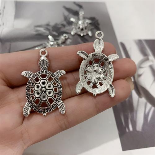 Tibetan Style Animal Pendants, Turtle, antique silver color plated, DIY, 24x37mm, 100PCs/Bag, Sold By Bag