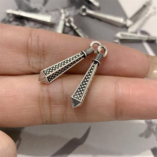 Tibetan Style Pendants, Rhombus, plated, DIY, more colors for choice, 5x26mm, 100PCs/Bag, Sold By Bag