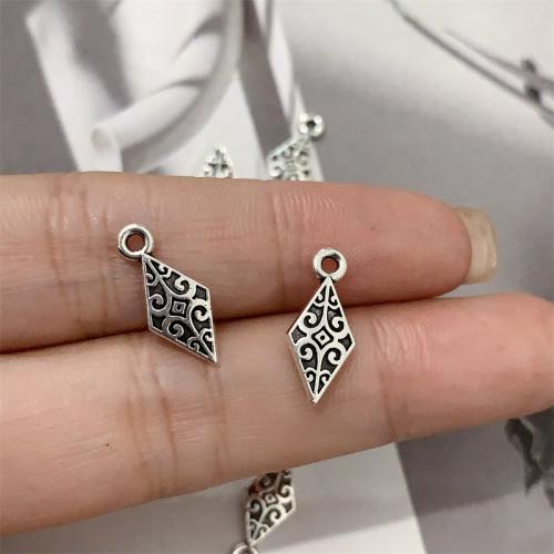 Tibetan Style Pendants, Rhombus, antique silver color plated, DIY, 7x16mm, 100PCs/Bag, Sold By Bag