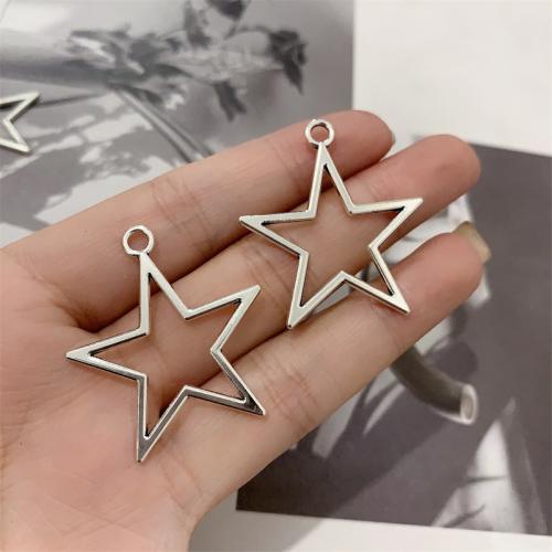 Tibetan Style Star Pendant, antique silver color plated, DIY, 32x36mm, 100PCs/Bag, Sold By Bag