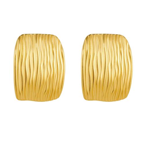 Stainless Steel Stud Earrings, 304 Stainless Steel, gold color plated, fashion jewelry & for woman, golden, 25x30mm, Sold By Pair