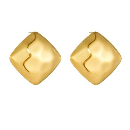 Stainless Steel Stud Earrings, 304 Stainless Steel, gold color plated, fashion jewelry & for woman, golden, 26x26mm, Sold By Pair