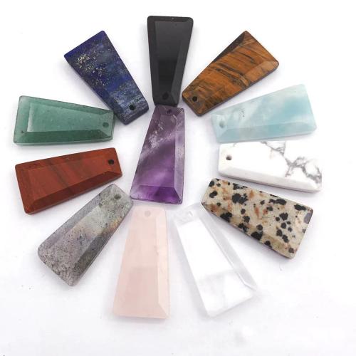 Gemstone Pendants Jewelry, Natural Stone, Trapezium, DIY & different materials for choice, more colors for choice, 13x25x4mm, Sold By PC