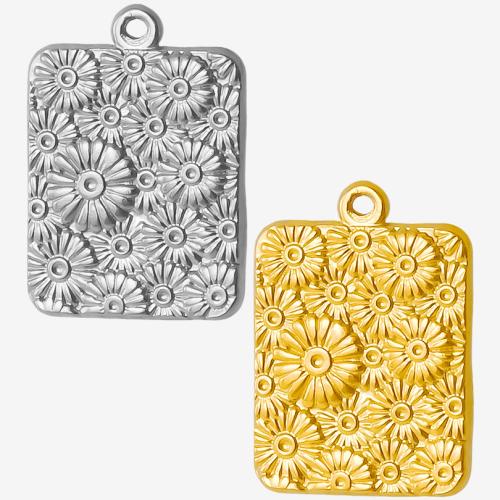 Stainless Steel Pendants, 304 Stainless Steel, Rectangle, Vacuum Ion Plating, DIY, more colors for choice, 13x18mm, Sold By PC