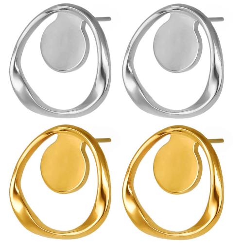 Stainless Steel Stud Earrings, 304 Stainless Steel, Vacuum Ion Plating, fashion jewelry & for woman, more colors for choice, 19x19mm, Sold By Pair