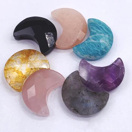 Gemstone Pendants Jewelry, Natural Stone, Moon, DIY & different materials for choice & different size for choice, more colors for choice, Sold By PC