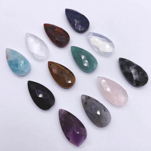 Gemstone Pendants Jewelry, Natural Stone, Teardrop, DIY & different materials for choice, more colors for choice, 13x25x6mm, Sold By PC