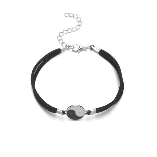 Pulsera de Aleación de Zinc, Pana, con aleación de zinc, Joyería, Negro, Vendido por UD