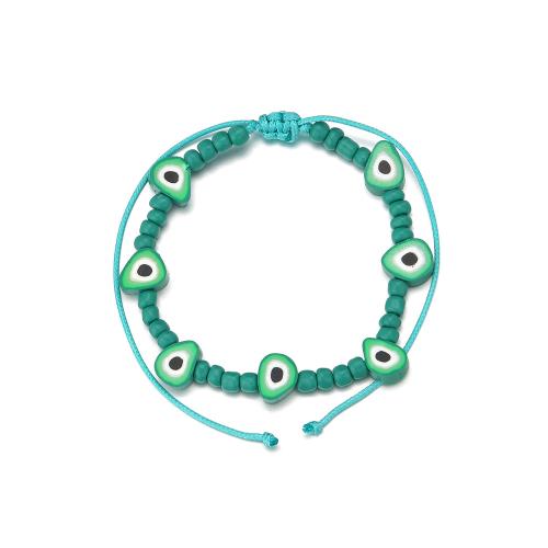 Fashion Jewelry Anklet, résine, avec Seedbead & corde en nylon, bijoux de mode, vert, Vendu par PC