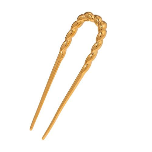 Hair Stick, 304 Stainless Steel, plated, fashion jewelry & for woman, golden, Sold By PC