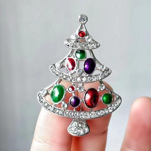 Tibetan Style Brooches, for woman & enamel & with rhinestone, more colors for choice, 45x31x12mm, Sold By PC