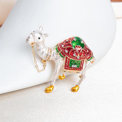 Tibetan Style Brooches, for woman & enamel & with rhinestone, more colors for choice, Sold By PC