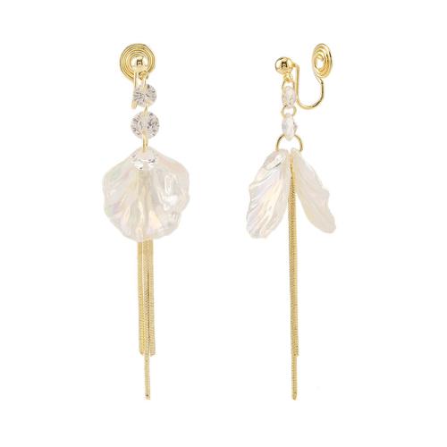 Boucles d'oreilles pendantes en laiton, avec résine, Placage, styles différents pour le choix & pour femme & avec strass, doré, 20x75mm, Vendu par paire