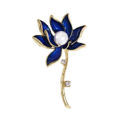 Tibetan Style Brooches, with Plastic Pearl, for woman & with rhinestone, more colors for choice, 35x65mm, Sold By PC