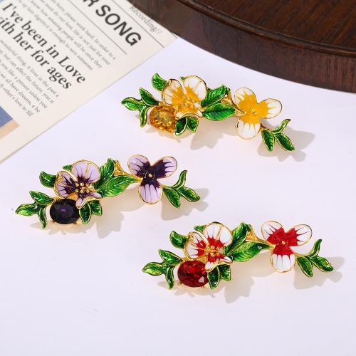 Tibetan Style Brooches, for woman & enamel, more colors for choice, 20x58mm, Sold By PC