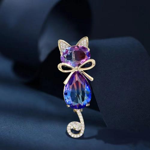 Tibetan Style Brooches, with Crystal, plated, for woman & with rhinestone, more colors for choice, 45x18mm, Sold By PC