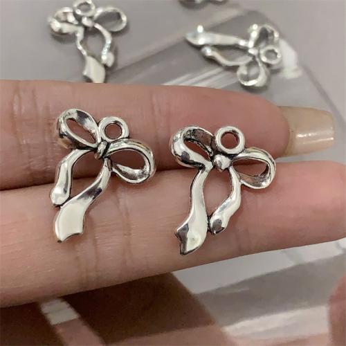 Tibetan Style Bowknot Pendants, antique silver color plated, DIY, 17x22mm, 100PCs/Bag, Sold By Bag