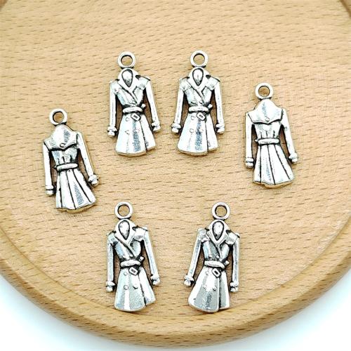 Pendentifs en alliage de zinc, vêtement, Plaqué de couleur d'argent, DIY, 11x22mm, 100PC/sac, Vendu par sac