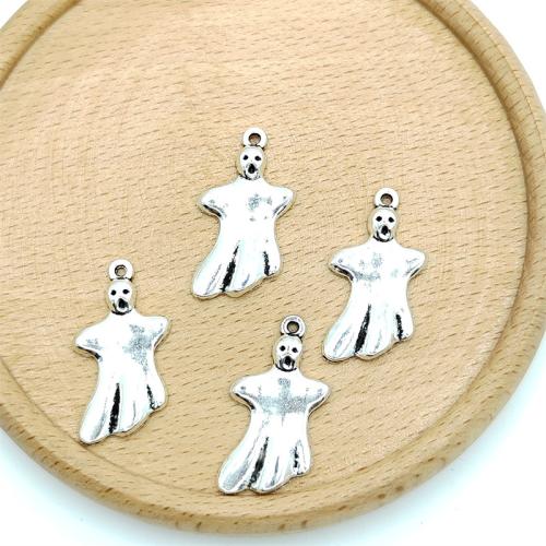 Tibetan Style Pendants, Ghost, antique silver color plated, DIY, 16x28mm, 100PCs/Bag, Sold By Bag