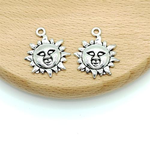 Tibetan Style Pendants, Sun, antique silver color plated, DIY, 19x22mm, 100PCs/Bag, Sold By Bag