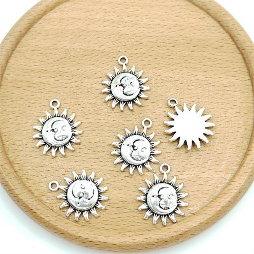 Tibetan Style Pendants, Sun, antique silver color plated, DIY, 16x20mm, 100PCs/Bag, Sold By Bag