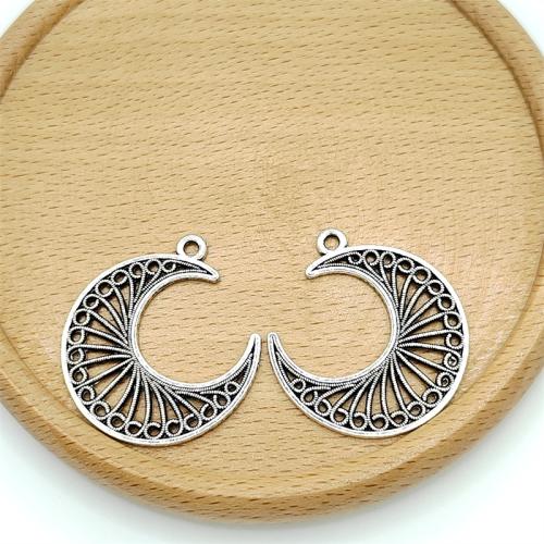 Tibetan Style Moon Pendants, antique silver color plated, DIY, 29x32mm, 100PCs/Bag, Sold By Bag