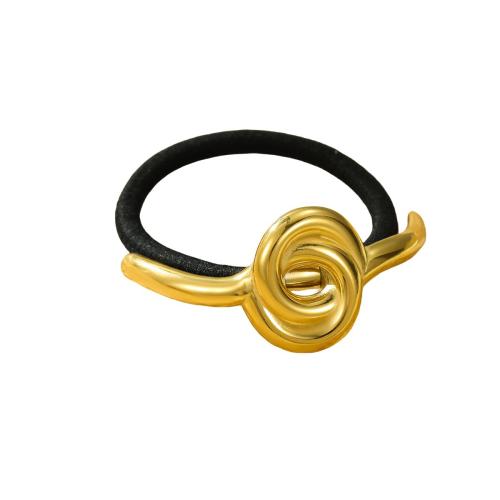 Ponytail Holder, 304 Stainless Steel, with Rubber Band, fashion jewelry & for woman, golden, Sold By PC