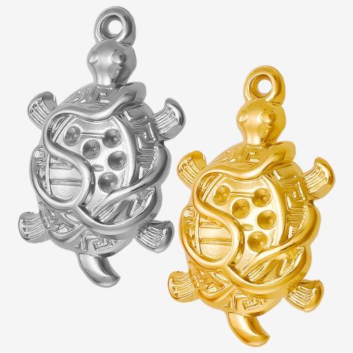 Stainless Steel Pendant Setting, 304 Stainless Steel, Turtle, Vacuum Ion Plating, DIY, more colors for choice, 17x27mm, Sold By PC