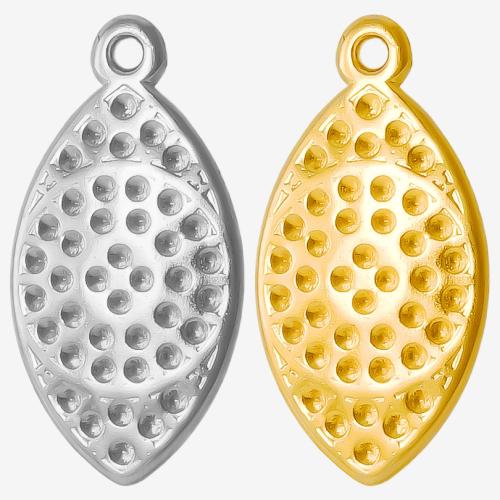 Stainless Steel Pendant Setting, 304 Stainless Steel, Leaf, Vacuum Ion Plating, DIY, more colors for choice, 13x26mm, Sold By PC