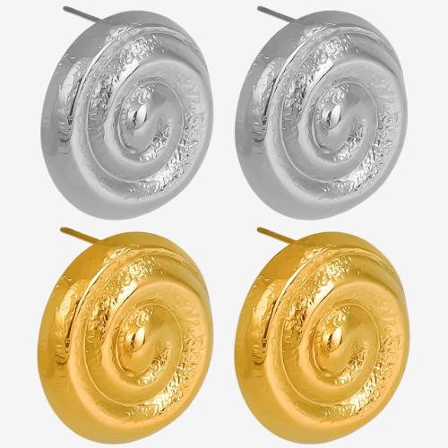 Stainless Steel Stud Earrings, 304 Stainless Steel, Helix, Vacuum Ion Plating, fashion jewelry & for woman, more colors for choice, 24x26mm, Sold By Pair