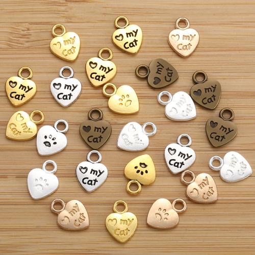 Colgantes de Aleación de Zinc en Forma de Corazón, chapado, Bricolaje, más colores para la opción, libre de níquel, plomo & cadmio, 8.50x12mm, 100PCs/Bolsa, Vendido por Bolsa