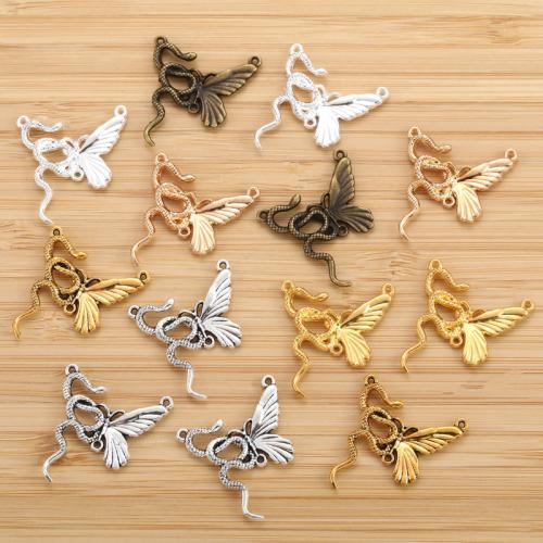 Tibetan Style Animal Pendants, Butterfly, plated, DIY, more colors for choice, nickel, lead & cadmium free, 26x28mm, 100PCs/Bag, Sold By Bag