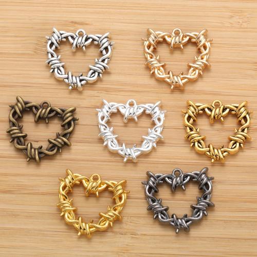 Tibetan Style Heart Pendants, plated, DIY, more colors for choice, nickel, lead & cadmium free, 26x29mm, 100PCs/Bag, Sold By Bag