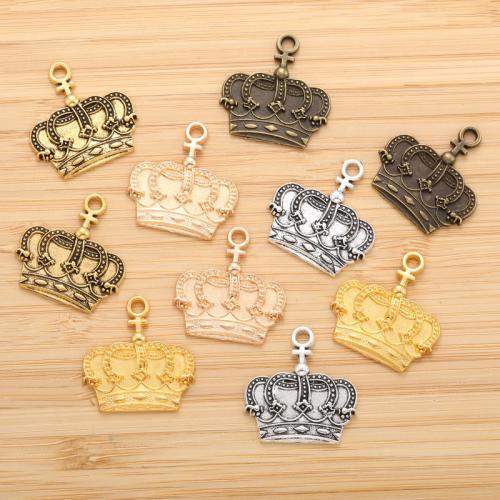 Tibetan Style Crown Pendants, plated, DIY, more colors for choice, nickel, lead & cadmium free, 27x26mm, 100PCs/Bag, Sold By Bag