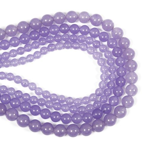 Perles bijoux en pierres gemmes, Violet naturel, Rond, DIY & normes différentes pour le choix, violet, Vendu par brin