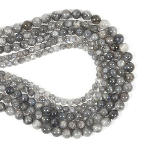 Natural Labradorite Beads, Round, DIY & different size for choice, grey, Sold By Strand