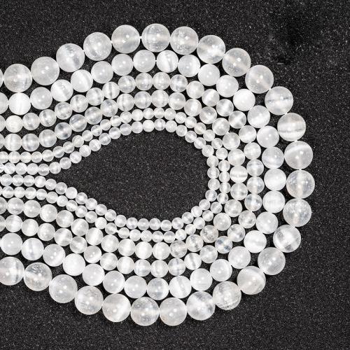 Perles bijoux en pierres gemmes, Pierre de gypse, Rond, DIY & normes différentes pour le choix, blanc, Vendu par brin