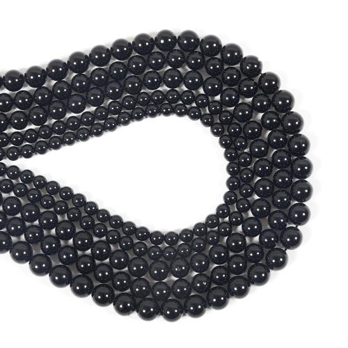 Gemstone Jewelry Beads, Natural Stone, Round, DIY & different size for choice, black, Sold By Strand